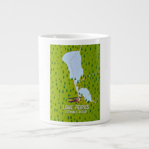Peipussee Estland und Russland Seekarte Jumbo-Tasse