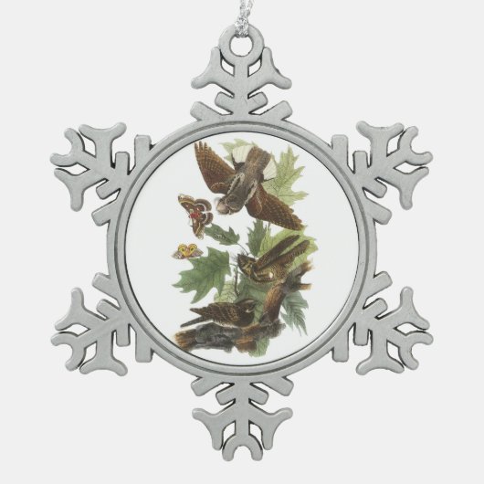 Peitsche-arm-werden Sie durch Audubon Schneeflocken Zinn-Ornament (Vorderseite)