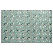 Peitsche Hunde Vintag Blütentürkis Stoff (Fat Quarter (45,7 x 55,9 cm))