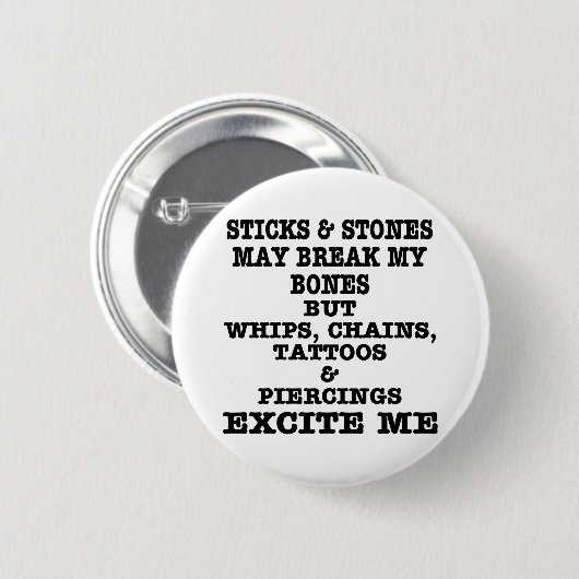 Peitsche-Ketten-Tätowierungen u. Durchdringen regt Button (Vorne & Hinten)