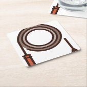 Peitsche Rechteckiger Pappuntersetzer (angewinkelt)