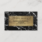Peitschen, die Imitatgoldskriptschwarzmarmor Visitenkarte (Rückseite)