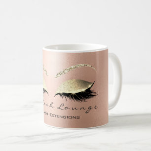 Peitschen-Erweiterungs-Schönheit brüniert rosa Kaffeetasse