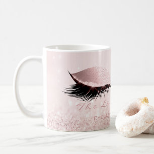 Peitschen-Erweiterungs-Studio-Rosen-Rosa-Make-up Kaffeetasse