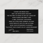 Peitschen-Fürsorge-Karte Visitenkarte (Rückseite)