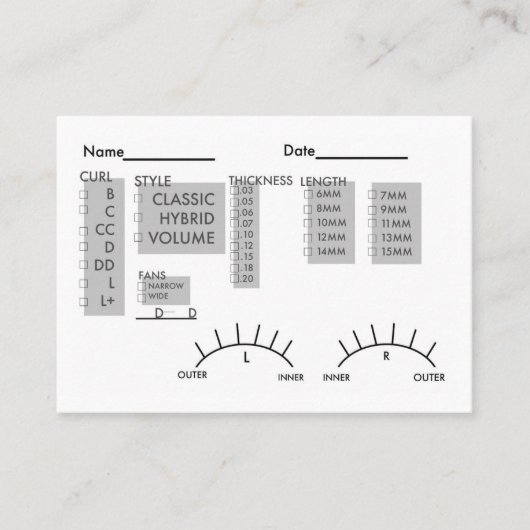 Peitschen-Kunden-Aufzeichnungs-Karte Visitenkarte (Vorderseite)
