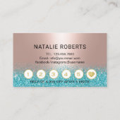 Peitschen-Make-upkünstler-aquamarine Treuekarte (Rückseite)