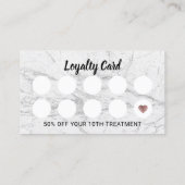 Peitschen-Make-upkünstler-Türkis-Tropfen-Marmor Treuekarte (Rückseite)