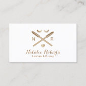 Peitschen-Maskenbildner-Goldlogo-Wimper-Salon Visitenkarte (Vorderseite)