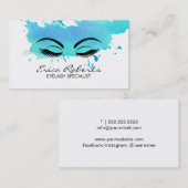 Peitschen-Maskenbildner-modernes Aquarell Visitenkarte (Vorne/Hinten)