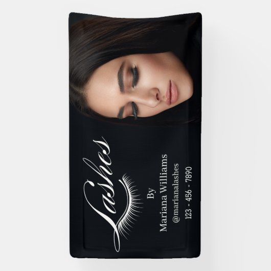 Peitschen, modernes Schönheitssalon mit schwarzem  Banner (Vertikal)