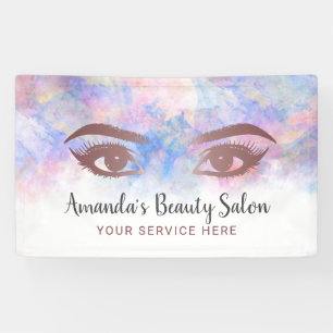 Peitschen u. Brauen-Salon-Maskenbildner-Aquarell Banner