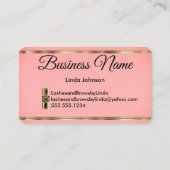 Peitschen und Brauen - rosa korallenroter Glitzer Visitenkarte (Rückseite)