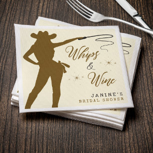 Peitschen & Wein Cowgirl-Brautabschied Serviette