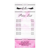 Peitschen-Wimper-Erweiterungs-rosa Werbekarte (Vorne)