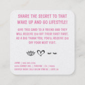 Peitschenempfehlungskarte Quadratische Visitenkarte (Rückseite)