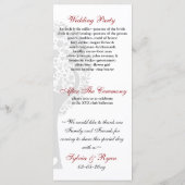 Peitschenrote Liebhaber Hochzeitsfeier Programm (Rückseite)