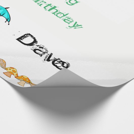 Peitschpapier Frogging Pilz glücklich Geburtstag Geschenkpapier (Ecke)