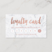 peitscht Loyalitäts-Rosengoldtypographiemarmor Treuekarte (Rückseite)