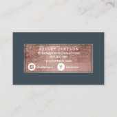 peitscht Rosengoldtypographie-Holzkohlenmedien Visitenkarte (Rückseite)