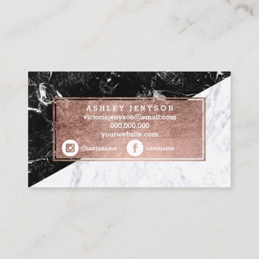 peitscht Schwarz-weißen Marmor der Visitenkarte (Rückseite)