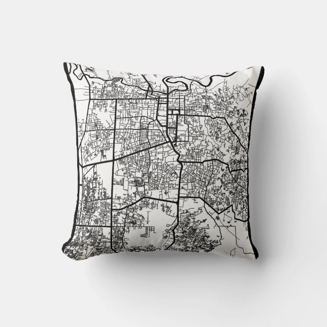 Pekanbaru Indonesia City Map Kissen (Vorderseite)