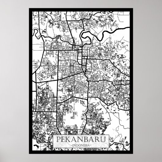 Pekanbaru Indonesia City Map Poster (Vorne)