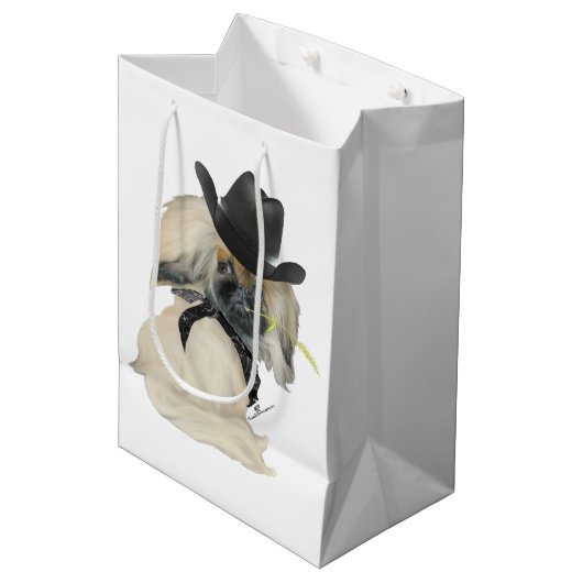 Peke Cowpoke Mittlere Geschenktüte (Vorderseite Schrägansicht)