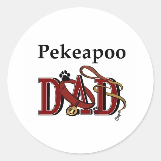 Pekeapoo Vater Sticker (Vorderseite)