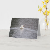 Pekin Duck schwimmt Grußkarte Karte (Gelbe Blume)