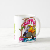 Pekin Robins - Leiothrix Liebe Versage nie Kaffeetasse (VorderseiteRechts)