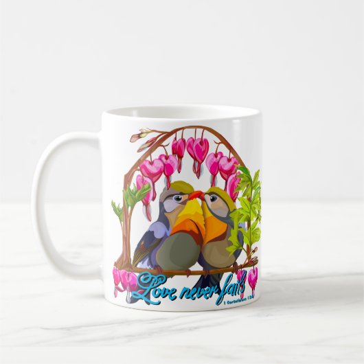 Pekin Robins - Leiothrix Liebe Versage nie Kaffeetasse (Links)