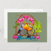 Pekin Robins - Leiothrix Liebe Versage nie Postkarte (Vorne/Hinten)