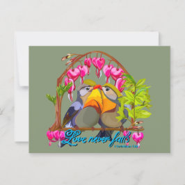 Pekin Robins - Leiothrix Liebe Versage nie Postkarte