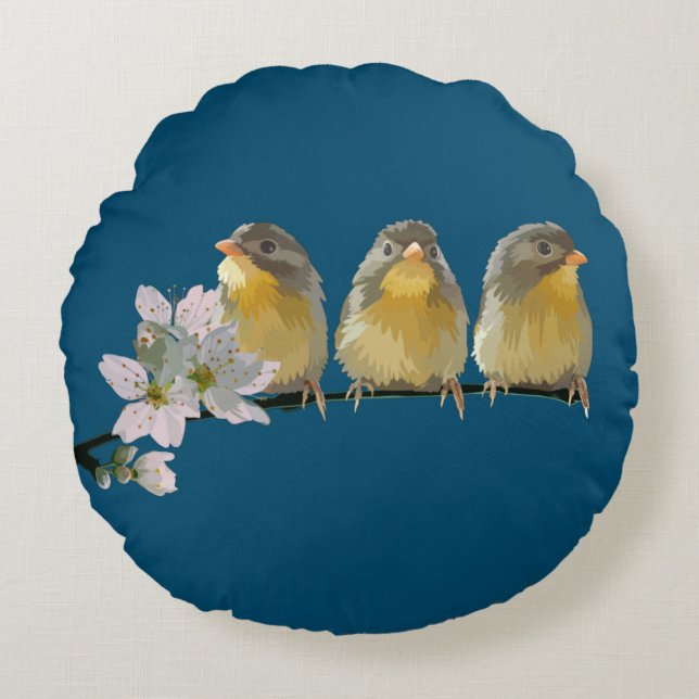 Pekin Robins Rundes Kissen (Vorderseite)