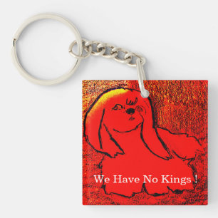 Pekinese Keychain, Square (beidseitig) Schlüsselanhänger