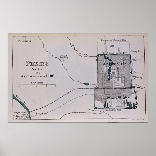 Peking, aus dem Buch "Das Buch des Marco Polo" Poster (Vorne)