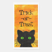 Peking Black Cat Halloween Wasserfarbendesign Serviette (Vorderseite)