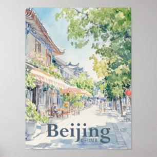 Peking China Aquarellmalerei Poster