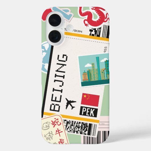 Peking China Boarding Pass Case-Mate iPhone Hülle (Rückseite)