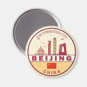 Peking China City Skyline Emblem Magnet (Vorderseite/Rückseite)