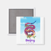 Peking China Dragon Reiseplakat Magnet (Vorderseite/Rückseite)