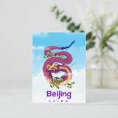 Peking China Dragon Reiseplakat Postkarte (Stehend Vorderseite)