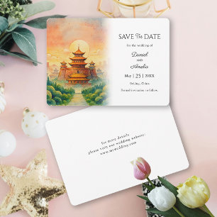 Peking China Hochzeit in Urlaubsort Save The Date