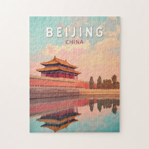 Peking China Illustration Reisen Kunst Vintag Puzzle
