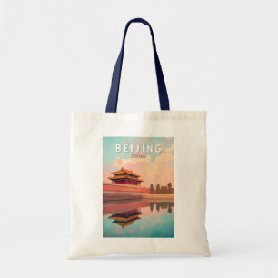 Peking China Illustration Reisen Kunst Vintag Tragetasche