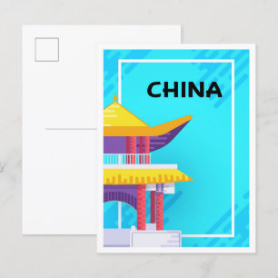 Peking China Kunst-Reise Illustration Postkarte