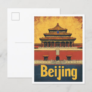 Peking China Kunst Vintage Reise Illustration Postkarte