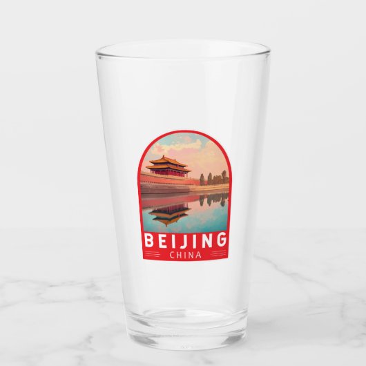 Peking China Reise Kunst Emblem Glas (Vorderseite)