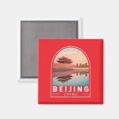 Peking China Reise Kunst Emblem Magnet (Vorderseite/Rückseite)
